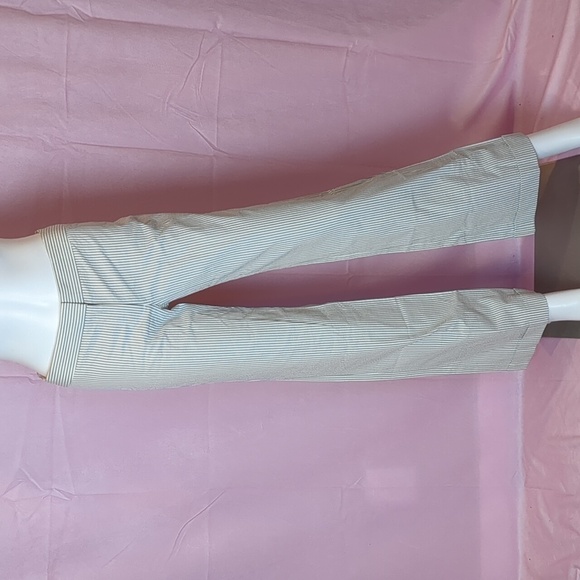 J Crew Cotton Gray and White Striped Seersucker Pants size 0 - Picture 1 of 9